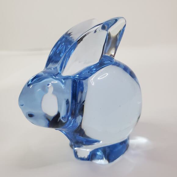 Vintage Oneida Light Blue Bunny Rabbit Lead Crystal Glass Hand Cut & Blown Korea - Picture 3 of 8